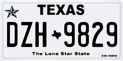 TX license plate DZH9829