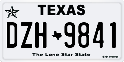 TX license plate DZH9841
