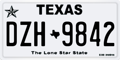 TX license plate DZH9842