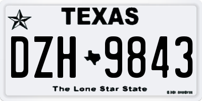 TX license plate DZH9843
