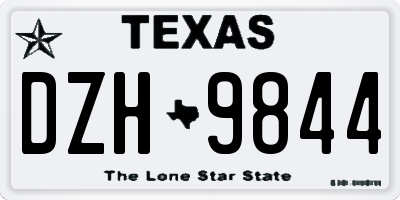 TX license plate DZH9844