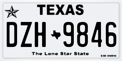 TX license plate DZH9846