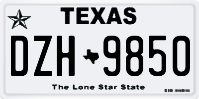 TX license plate DZH9850