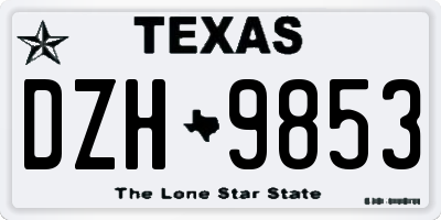 TX license plate DZH9853