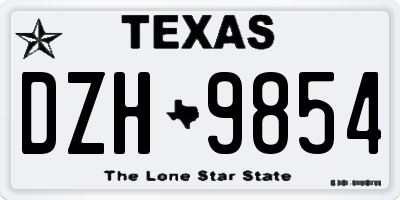 TX license plate DZH9854