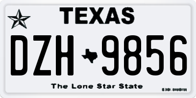 TX license plate DZH9856