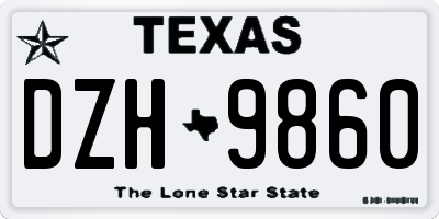 TX license plate DZH9860