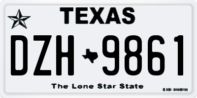 TX license plate DZH9861