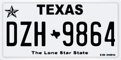 TX license plate DZH9864