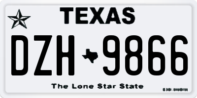 TX license plate DZH9866