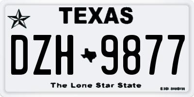 TX license plate DZH9877