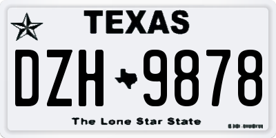 TX license plate DZH9878