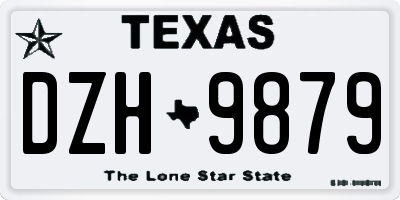 TX license plate DZH9879