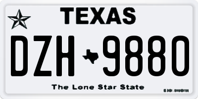 TX license plate DZH9880
