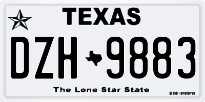 TX license plate DZH9883