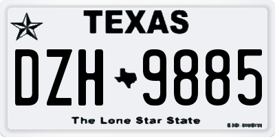 TX license plate DZH9885