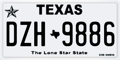TX license plate DZH9886