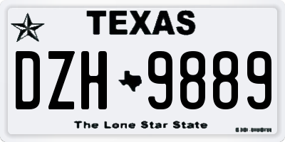 TX license plate DZH9889