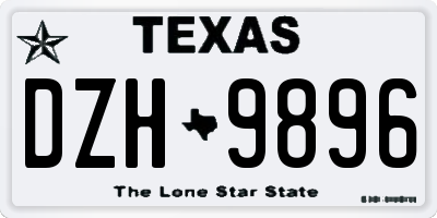 TX license plate DZH9896