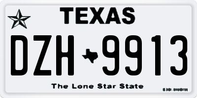 TX license plate DZH9913
