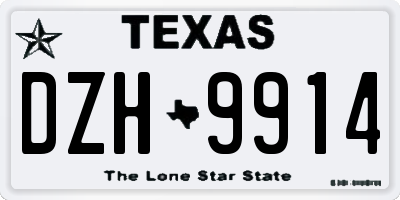 TX license plate DZH9914