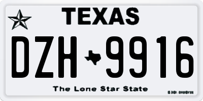 TX license plate DZH9916