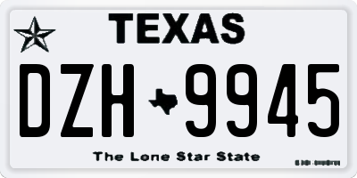 TX license plate DZH9945