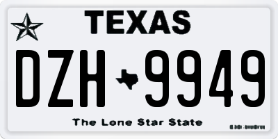 TX license plate DZH9949