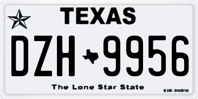 TX license plate DZH9956