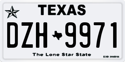 TX license plate DZH9971