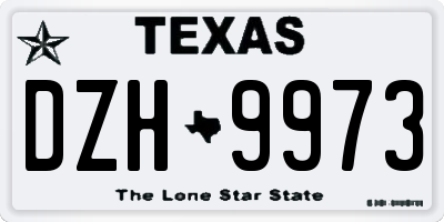 TX license plate DZH9973