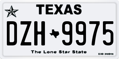 TX license plate DZH9975