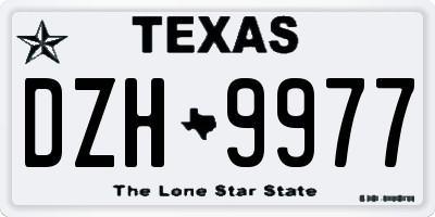 TX license plate DZH9977