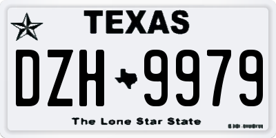 TX license plate DZH9979