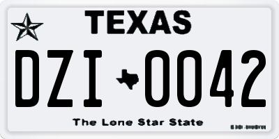 TX license plate DZI0042