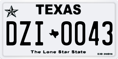 TX license plate DZI0043