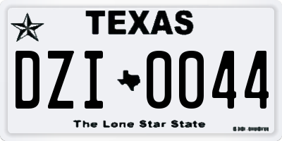 TX license plate DZI0044