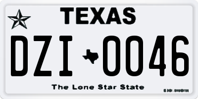 TX license plate DZI0046