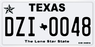 TX license plate DZI0048