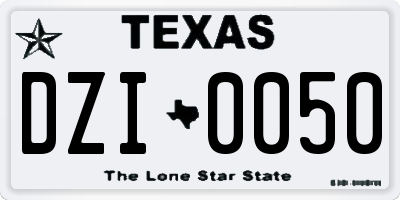 TX license plate DZI0050