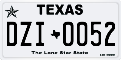 TX license plate DZI0052