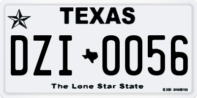 TX license plate DZI0056