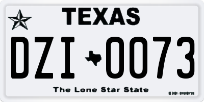 TX license plate DZI0073