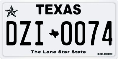 TX license plate DZI0074