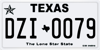 TX license plate DZI0079