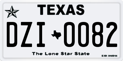 TX license plate DZI0082