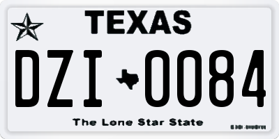 TX license plate DZI0084