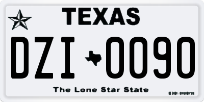 TX license plate DZI0090