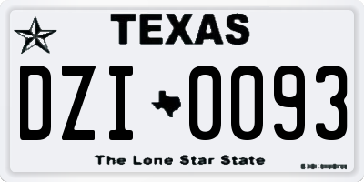 TX license plate DZI0093