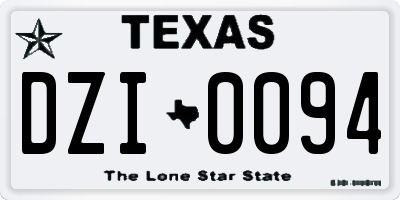 TX license plate DZI0094